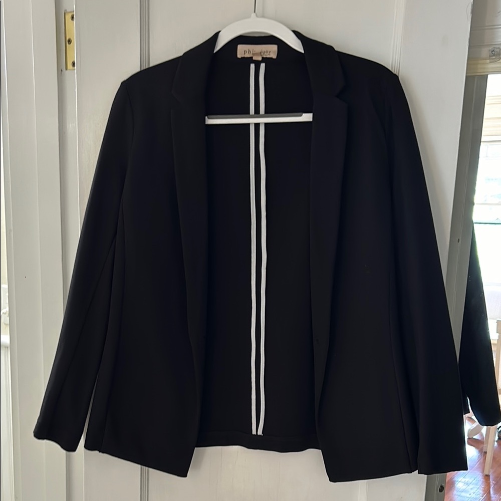 Philosophy Black Blazer Classic Suit Jacket